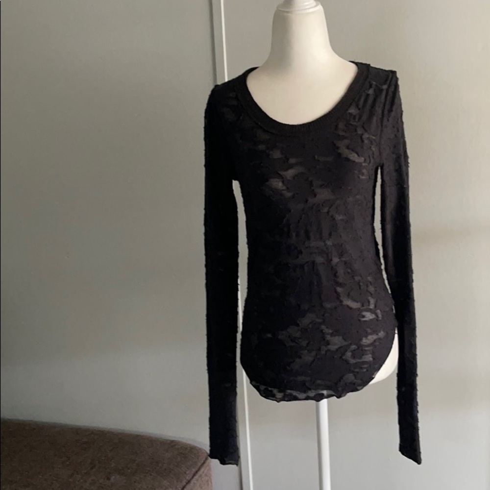 Free People textured pattern sheer shirt small